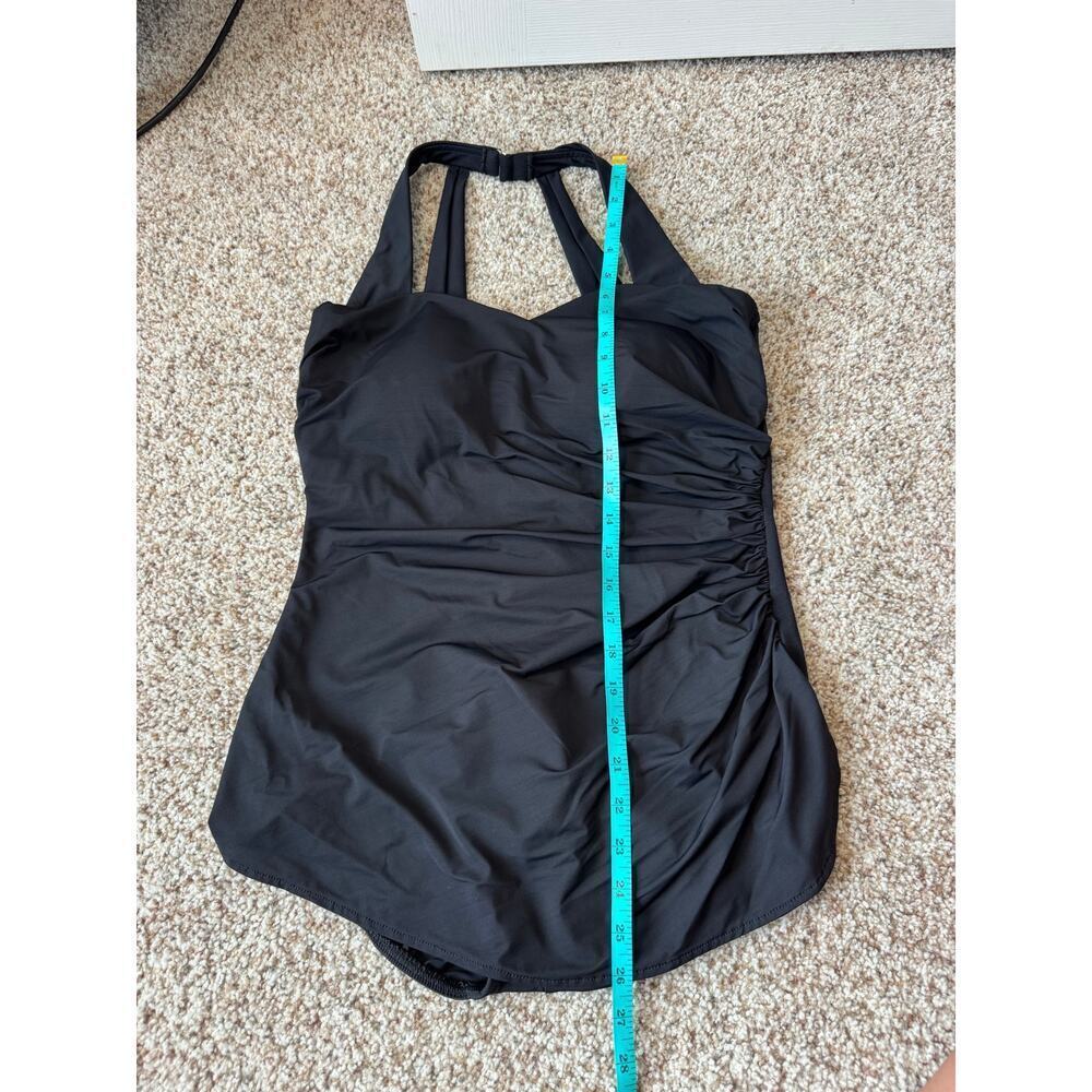 LANDS END SIZE 12 P (PETITE) Black one piece swim/bathing suit - Picture 3 of 10